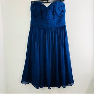 #EE——J CREW SHORT STRAPLESS SILK  DRESS SIZE 4